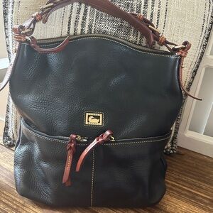 Dooney & Bourke Black Leather Dillen Hobo Bag All Weather